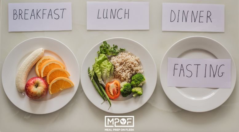 Intermittent fasting with meal prep visual