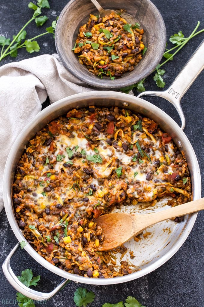 longevity meal recipes for van life, One-pan lentil power bowl